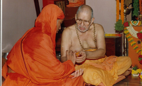 The Guru With The Shishya Offering Pooja